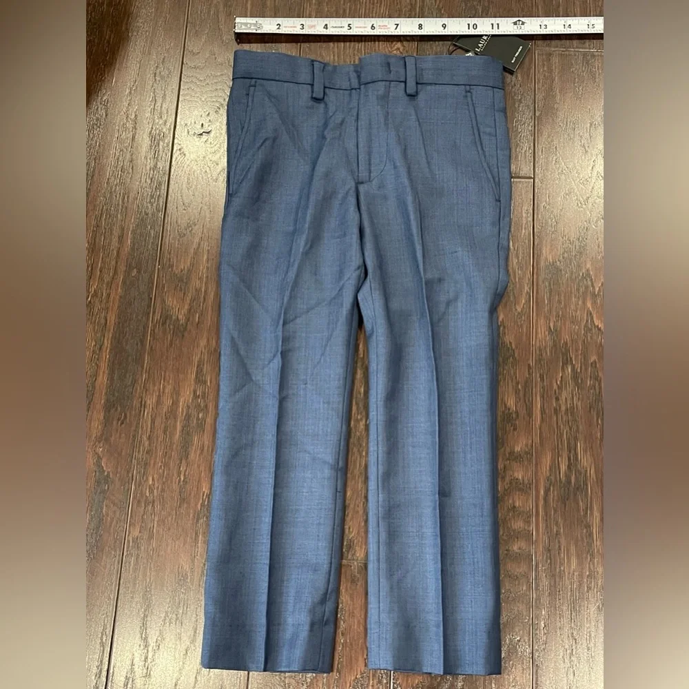 Ralph Lauren Boy blue wool blend suit Dress Pant Size 5 New Holiday Picture